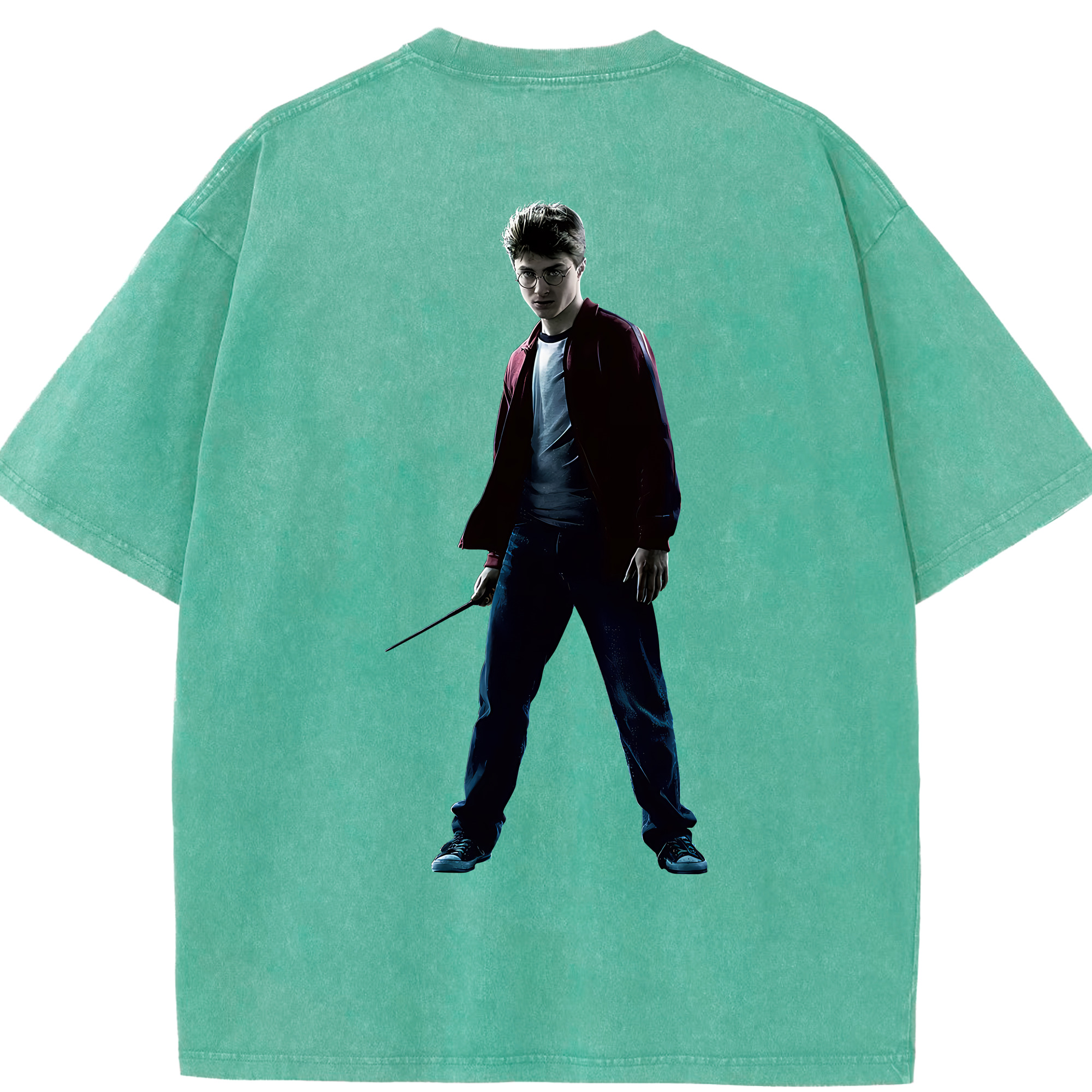 （画像用） Harry Potter ハリー・ポッターシリーズ 綿100% ヴィンテージ風 半袖Tシャツ（背面プリント）